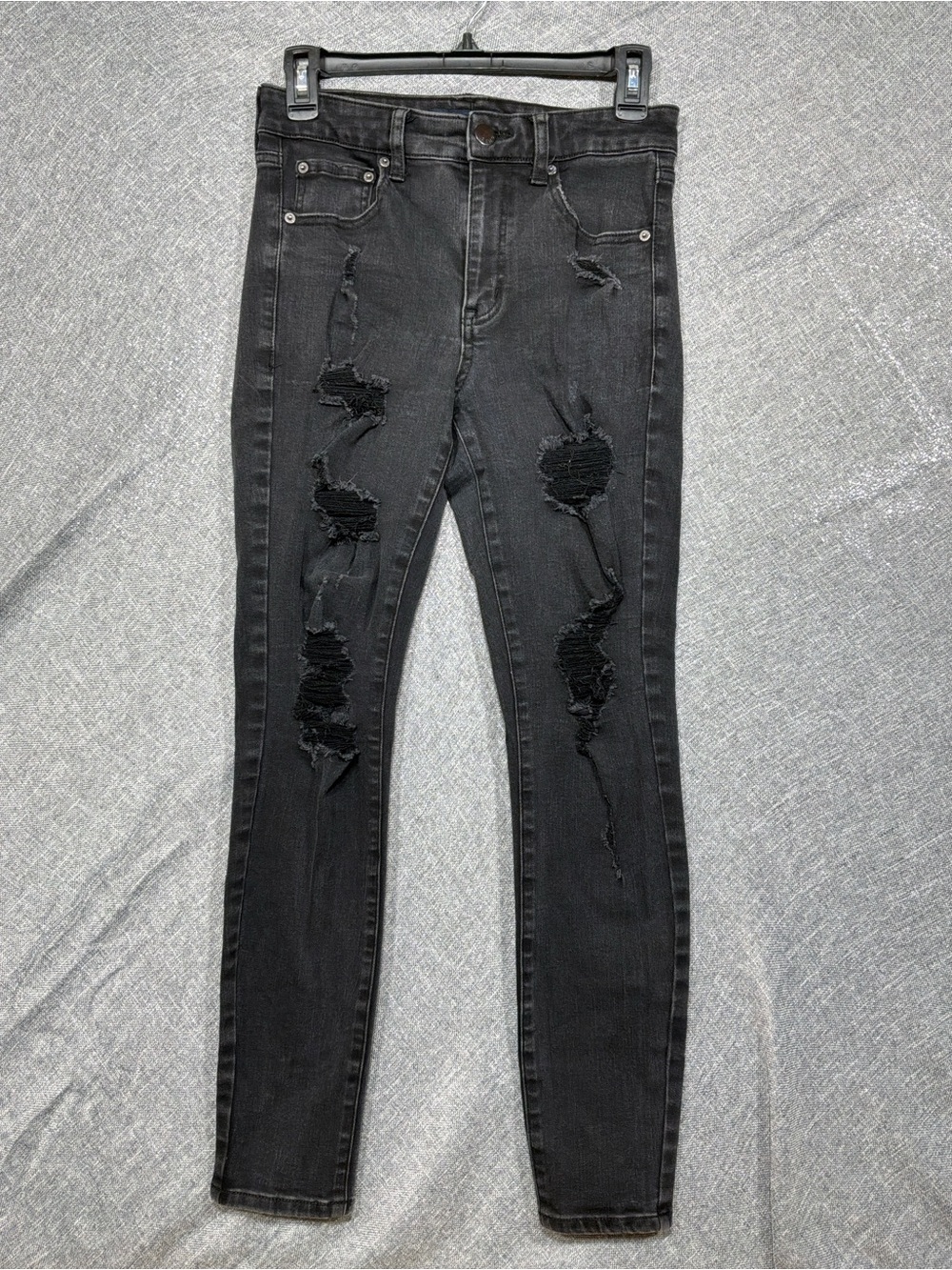 Women's Aeropostale High-Rise Black Distressed Skinny Jeans